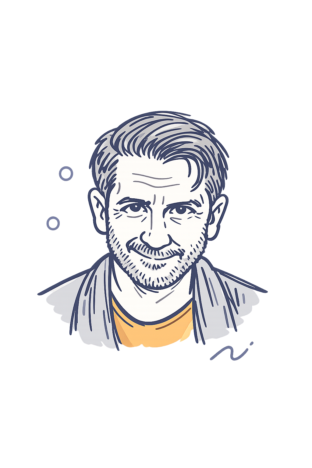 Illustrated portrait of Mark Hems